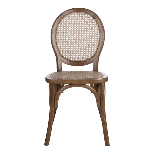 Aurelle Home Mid-Century Modern Rattan Dining Chair (Set of 2)