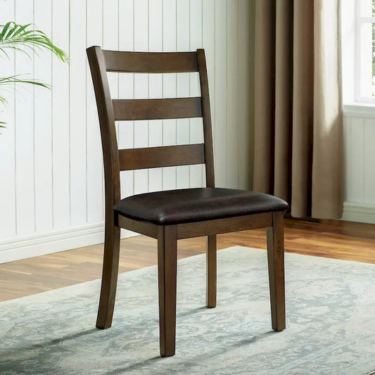 Oma Transitional Walnut Solid Wood 5-Piece Dining Table Set by Furniture of America