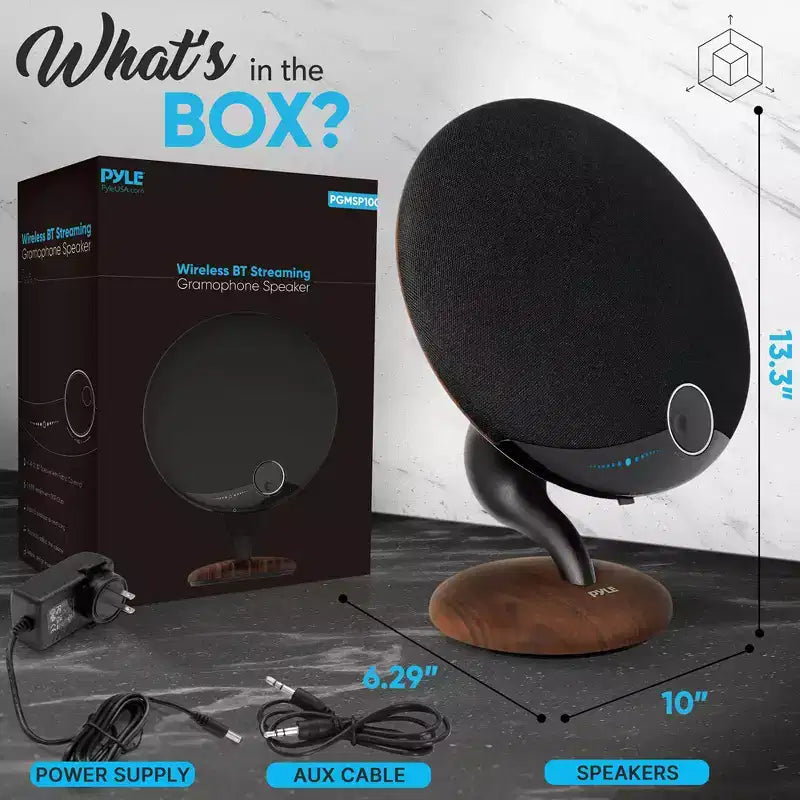 Pyle Wireless Bluetooth Streaming Gramophone Speaker with Built-in Subwoofer - PGMSP100