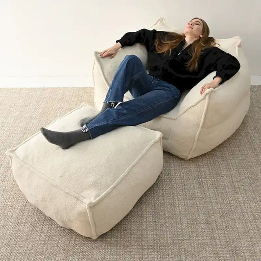 Lazy Sofa Chair Bean Bag Chair Sofa with Ottoman