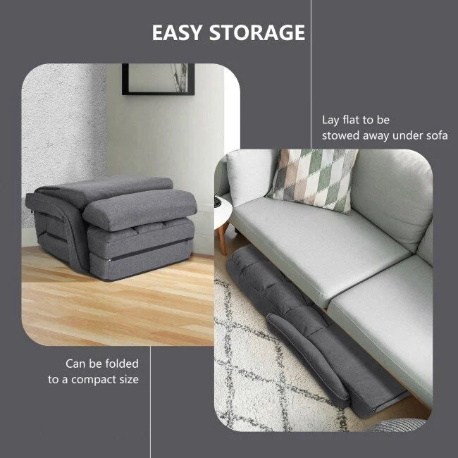 Folding Lazy Floor Chair Sofa with Armrests and Pillow - 22 x 26 x 29 (L x W x H)