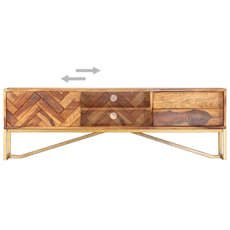 vidaXL TV Stand 55.1 x11.8 x17.7 Solid Wood Sheesham