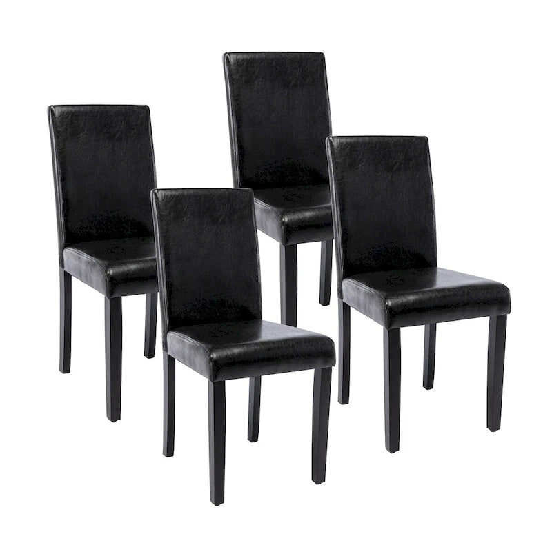 Porthos Home Nate PU Leather Upholstered Dining Chairs with Rubberwood Legs, Set of 4