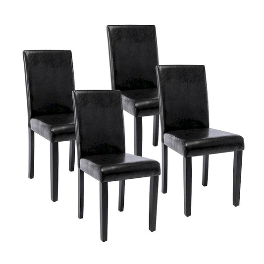 Porthos Home Nate PU Leather Upholstered Dining Chairs with Rubberwood Legs, Set of 4