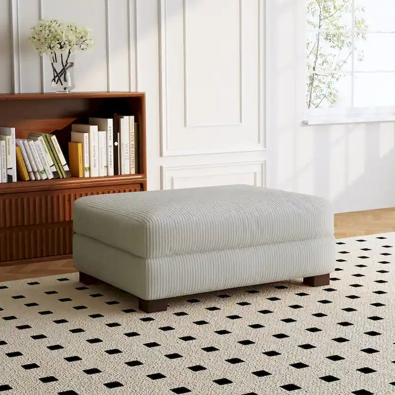 Sofa Corduroy Ottoman with Soild Wood