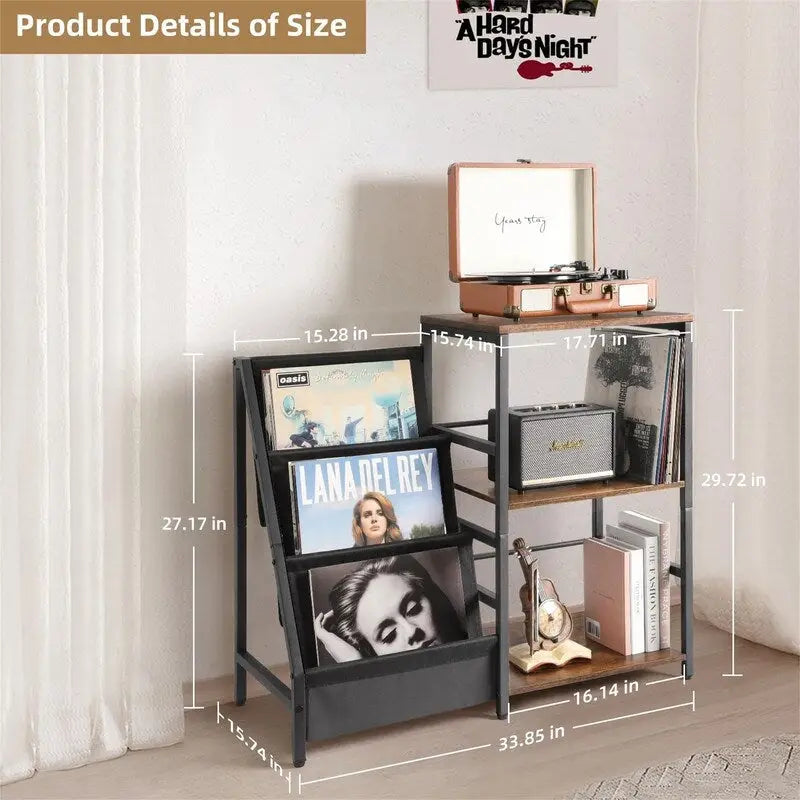 Record Player Stand - 15.74 D x 33.85 W x 29.72 H