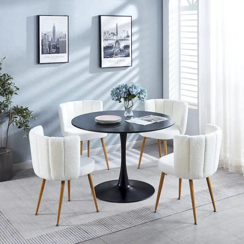 Set tavolo da pranzo moderno da 5 pezzi per 4-6 persone