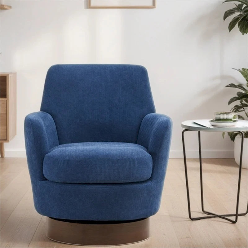 Swivel Round Accent Chairs Armchair with Stainless Steel Base