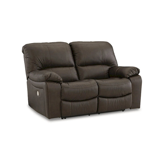 Signature Design by Ashley Leesworth Brown Reclining Power Loveseat - 65 W x 41 D x 41 H