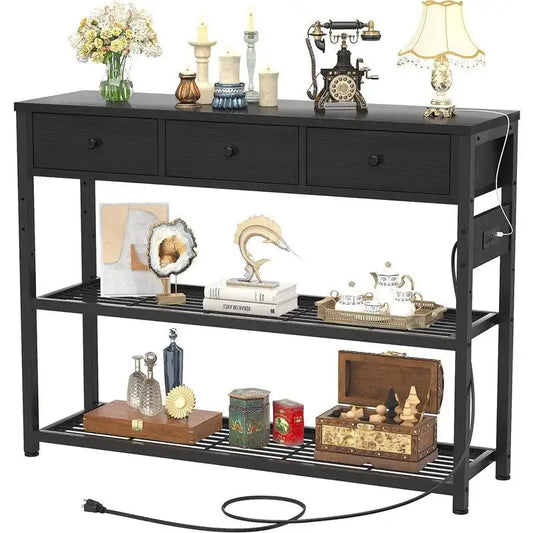 47 Entryway Table with Outlets and USB Ports - 11.8 D x 47.2 W x 31.8 H