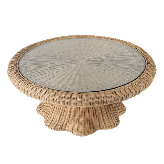 Flora Rattan Scalloped Coffee Table