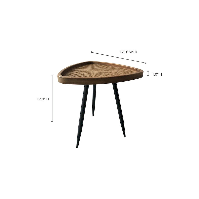 Macari Rollins Rattan Top Side Table - 17 W x 17 D x 19 H