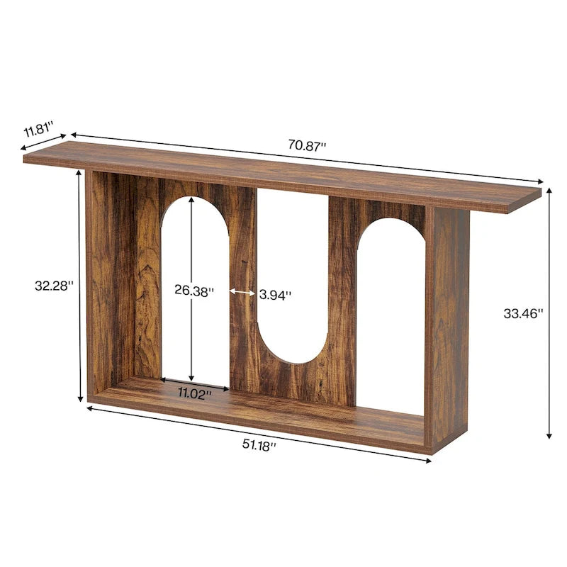 70.9 inch Farmhouse Console Table, Extra Long Entryway Console Table with Storage