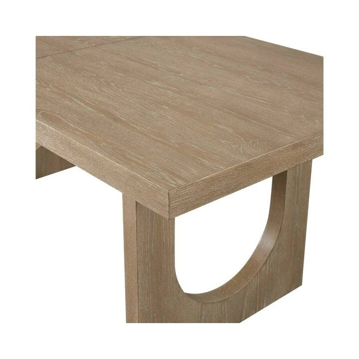 Modern Wood Rectangular Kitchen Table with Six Chairs, Dining Table and Six Seats, Light Brown