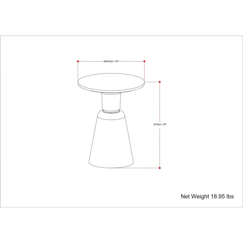 WYNDENHALL Viviana Modern 16 inch Wide Metal Side Table in Antique Brass - 16 inch Wide