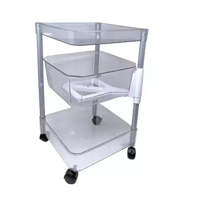 Carrello a 3 ripiani in acrilico trasparente Dial