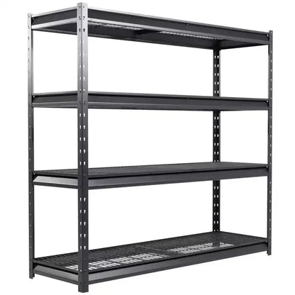 Atlas Shelving 4-Tier 77"x24"x72" 10000lbs Heavy Duty Steel Shelving Dark Gray: Adjustable Utility Storage, 2500lbs/Shelf Capacity