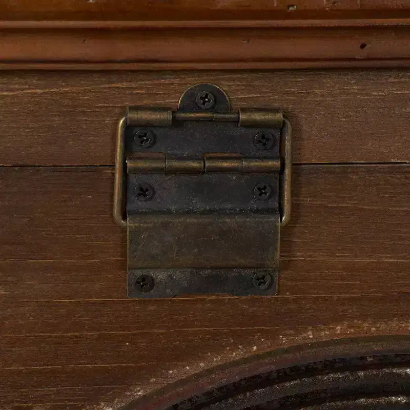 Household Essentials Baule Contenitore Piccolo in Legno Marrone ad Arco