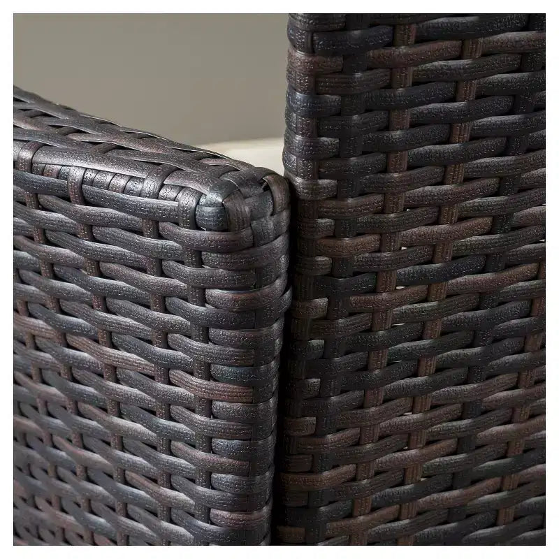 Rodgers 5pc Wicker Patio Dining Set with Cushions: Metal Frame & Resin - Christopher Knight Home