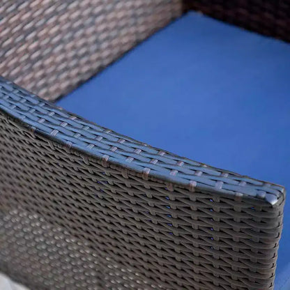 Set da pranzo 3 pezzi con tavolo quadrato da 22" con foro per ombrellone e 2 sedie in rattan - Nero - Captiva Designs