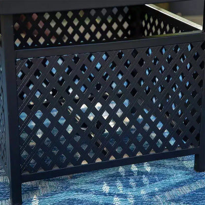 Set da pranzo 3 pezzi con tavolo quadrato da 22" con foro per ombrellone e 2 sedie in rattan - Nero - Captiva Designs