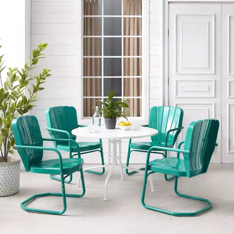 Ridgeland 5pc Outdoor Dining Set - Turquoise - Crosley