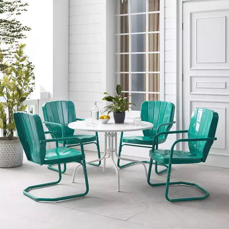 Ridgeland 5pc Outdoor Dining Set - Turquoise - Crosley
