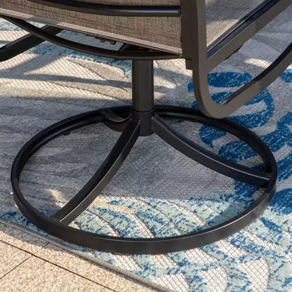 Set da patio 7 pezzi con tavolo in acciaio e sedie a sdraio girevoli a 360° - Captiva Designs: Set da esterno resistente alle intemperie