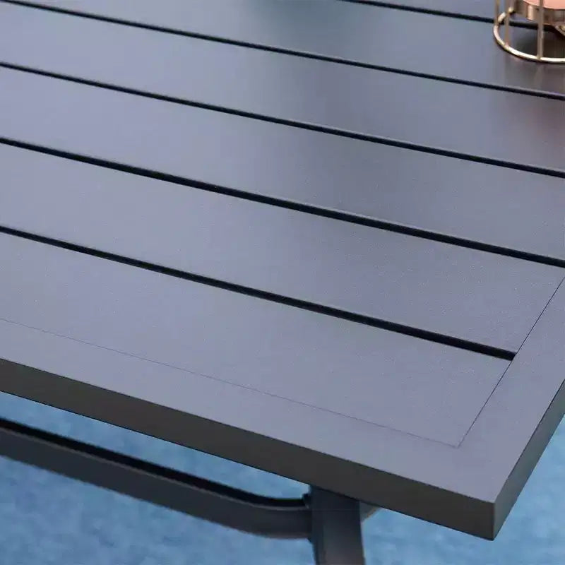 Set da patio 7 pezzi con tavolo in acciaio e sedie a sdraio girevoli a 360° - Captiva Designs: Set da esterno resistente alle intemperie