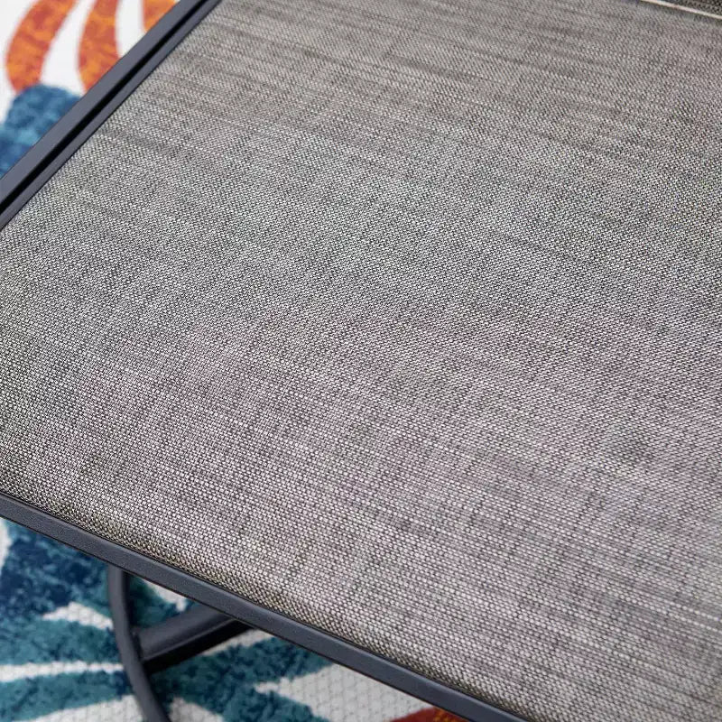 Set da patio 7 pezzi con tavolo in acciaio e sedie a sdraio girevoli a 360° - Captiva Designs: Set da esterno resistente alle intemperie