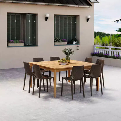 Amazonia Ipanema 9pc Square Outdoor Patio Dining Set Brown