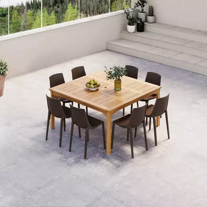Amazonia Ipanema 9pc Square Outdoor Patio Dining Set Brown