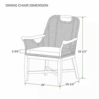 Sonoma Lane Quinlan 7pc Teak Outdoor Patio Dining Set with Seat Pad - Weather-Resistant