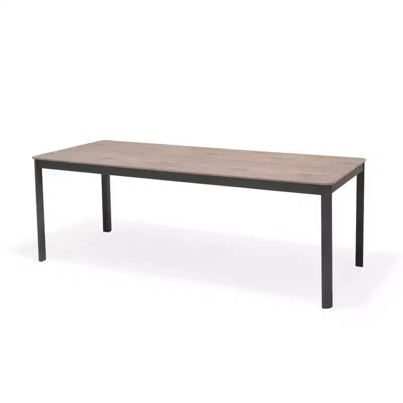 Set da pranzo rettangolare da 9 pezzi in alluminio per patio Amazonia Axe, nero