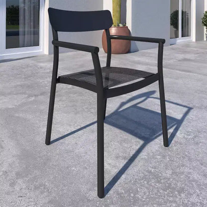 Set da pranzo rettangolare da 9 pezzi in alluminio per patio Amazonia Axe, nero