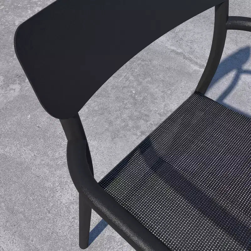 Set da pranzo rettangolare da 9 pezzi in alluminio per patio Amazonia Axe, nero