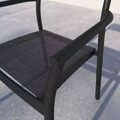 Set da pranzo rettangolare da 9 pezzi in alluminio per patio Amazonia Axe, nero