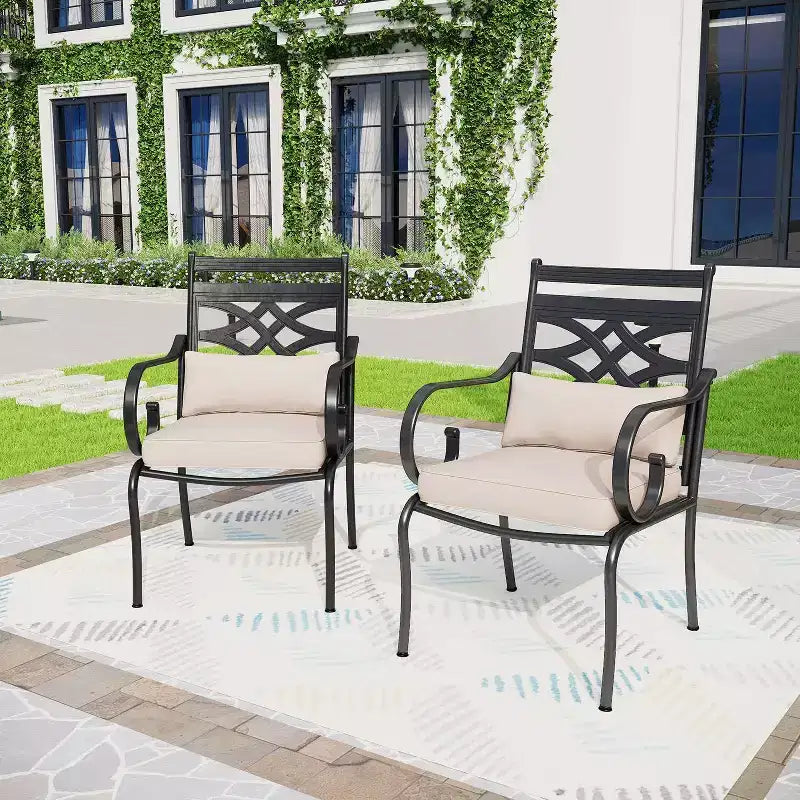 7pc Outdoor Dining Set: Weather-Resistant Steel Frame & Faux Wood - Captiva Designs