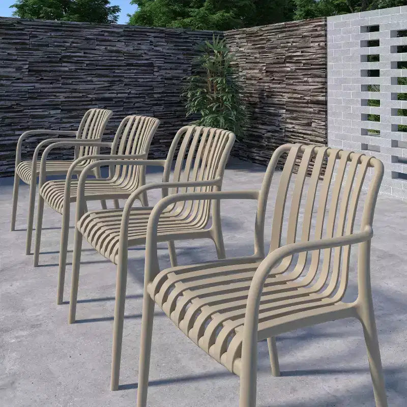 Amazonia Beijo 5pc Round Outdoor Patio Dining Set Beige