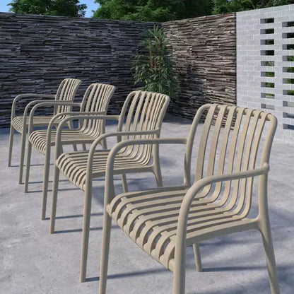 Amazonia Beijo 5pc Round Outdoor Patio Dining Set Beige