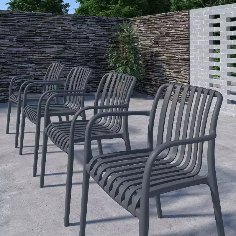 Amazonia Beijo 5pc Round Outdoor Patio Dining Set Gray