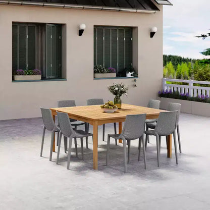 Amazonia Ipanema 9pc Square Outdoor Patio Dining Set Gray