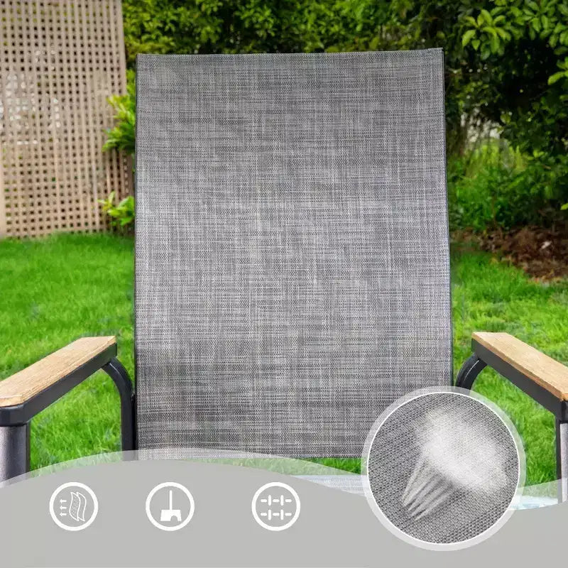 5pc Patio Set with Square Steel Table & Lightweight Aluminum Frame Sling Chairs - Captiva Designs