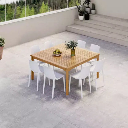 Amazonia Ipanema 9pc Square Outdoor Patio Dining Set White