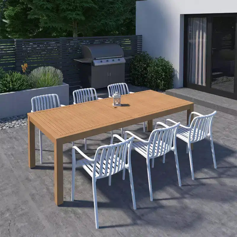 Amazonia Beijo 7pc Rectangular Outdoor Patio Dining Set White