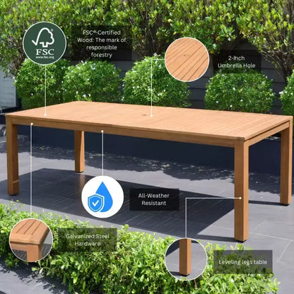 Amazonia Beijo 7pc Rectangular Outdoor Patio Dining Set White