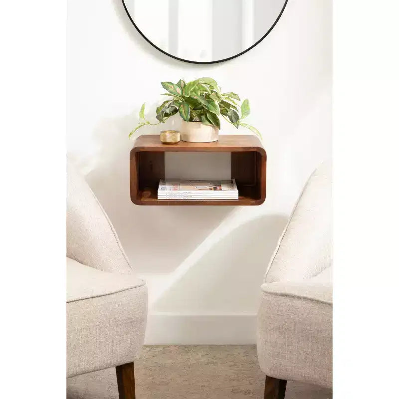 Kate & Laurel All Things Decor 18"x10"x8" Deguara Floating Shelf Walnut Brown