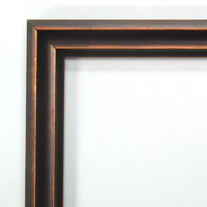 30" x 24" Non-Beveled Scoop Wood Bathroom Wall Mirror Dark Bronze - Amanti Art: Modern Rectangle, Wall Mount, Includes Hardware