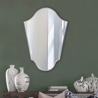 Howard Elliott 41.5"x29" Arched Wall Mirror with Matte Gray Iron Frame: Modern Style, No Assembly, Wall Mount