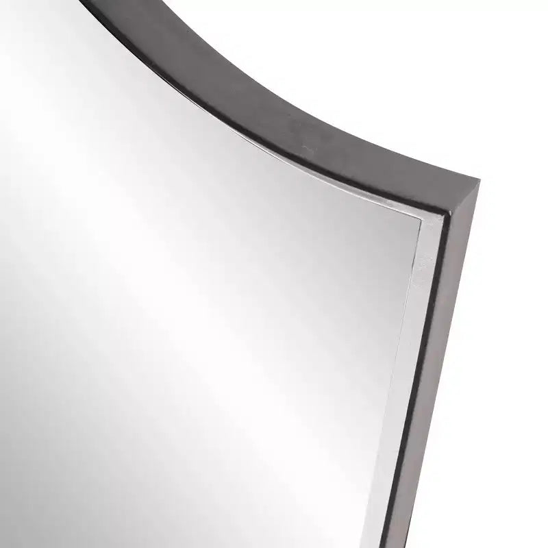 Howard Elliott 41.5"x29" Arched Wall Mirror with Matte Gray Iron Frame: Modern Style, No Assembly, Wall Mount